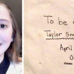 Girl’s letter to her future self, written months before…