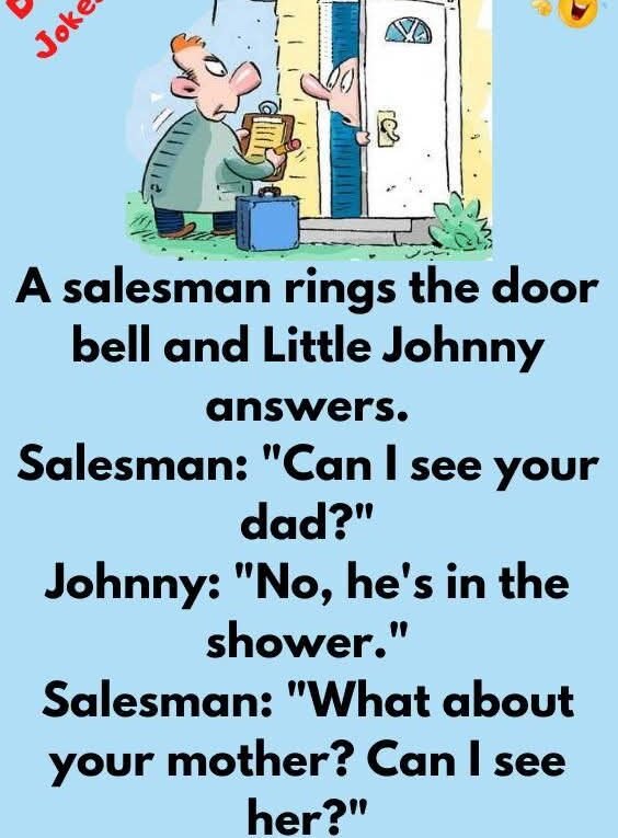 A salesman rings the door bell